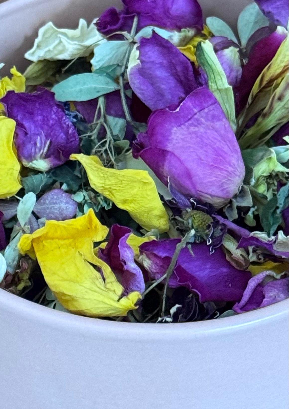 Spring Meadow Potpourri: Natural Delicate Mix of Dried Flowers and Petals in Pastel Shades, Choice of Scent