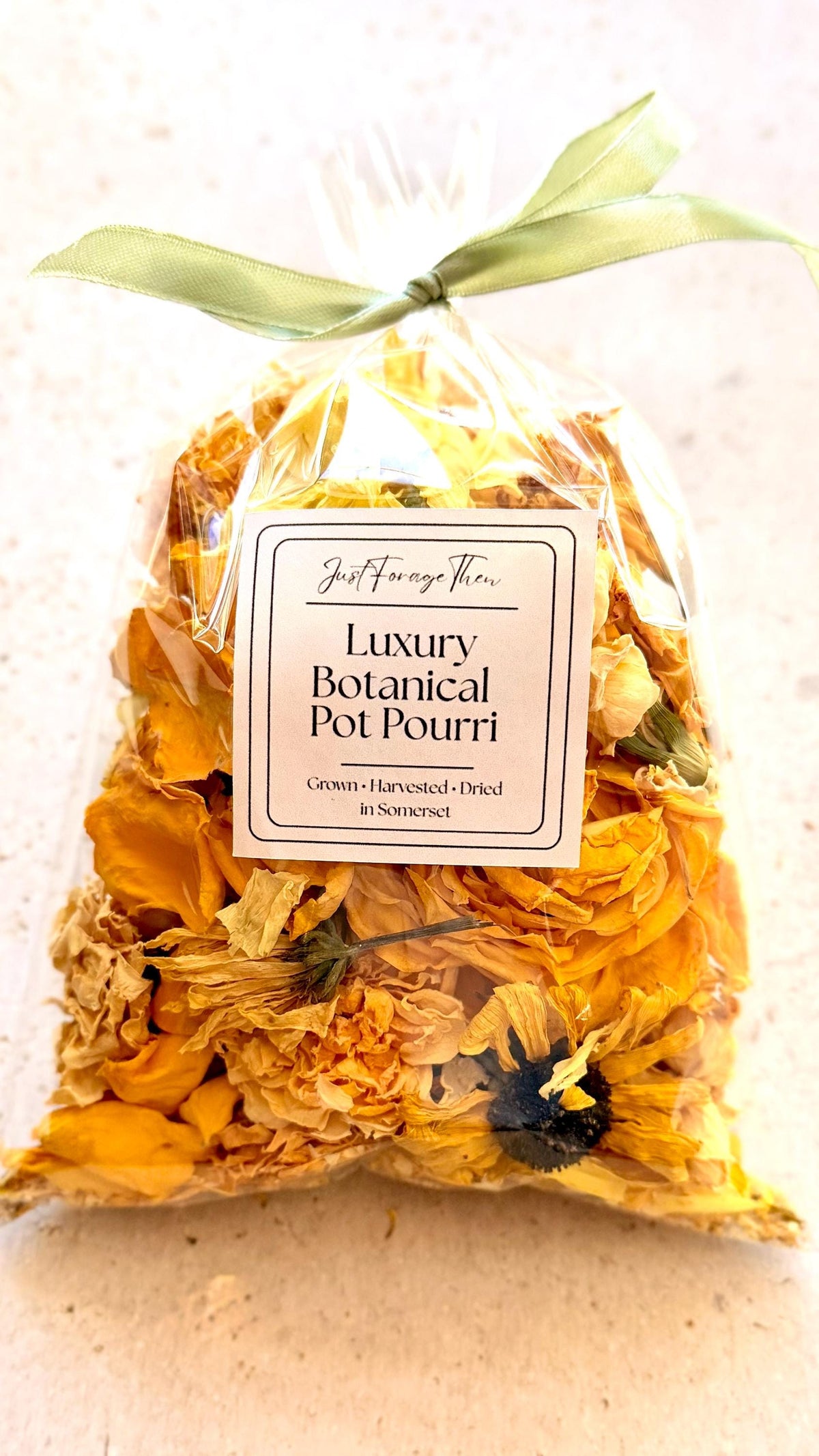 Organic Dried Flower Potpourri Yellow tones. Home grown in Somerset. Choice of scent